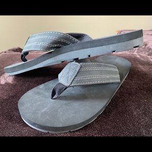 Men’s Black Leather Sandals, Size 8/9